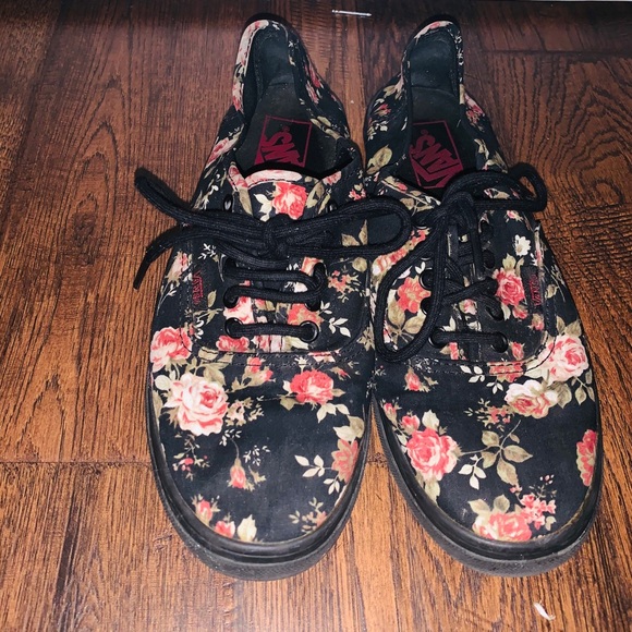 Vans Shoes - BLACK FLORAL VANS
